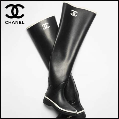 chanel rubber laarzen|chanel shoe store.